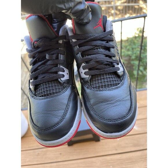 Nike Air Jordan 4 Retro “Bred Reimagined” Black/Red BQ7669-006 Youth Size 3Y - Picture 14 of 15